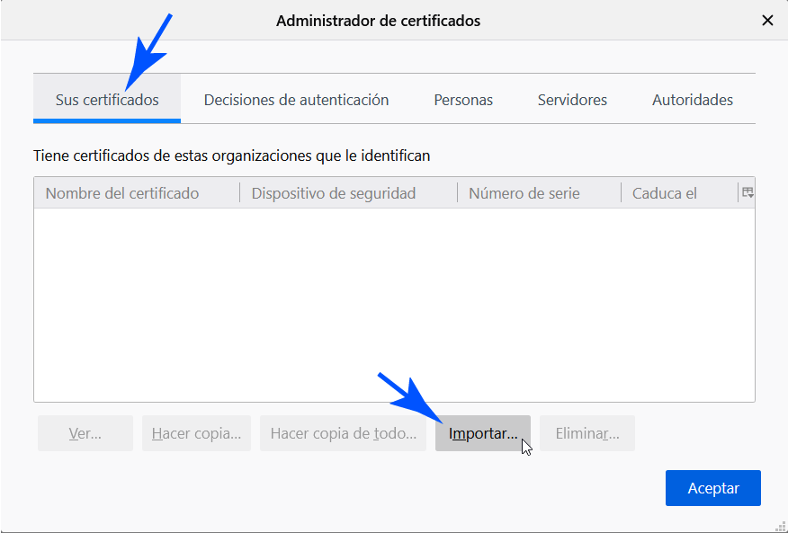 Importar un Certificado Digital en Firefox