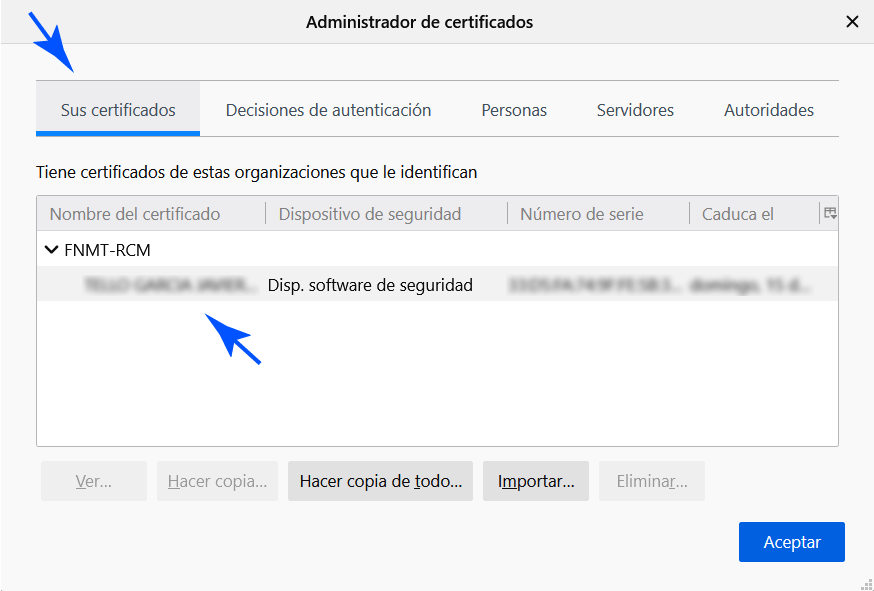 Dónde se guardan los Certificados Digitales en Firefox